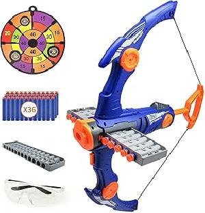 Bekijk leuke cadeautip : Pijl- en boogset voor kinderen, compatibel met Nerf Gun ballen